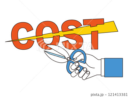 コストカットのイメージイラスト コストカットのイメージイラスト 121413381