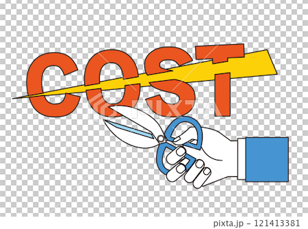コストカットのイメージイラスト コストカットのイメージイラスト 121413381