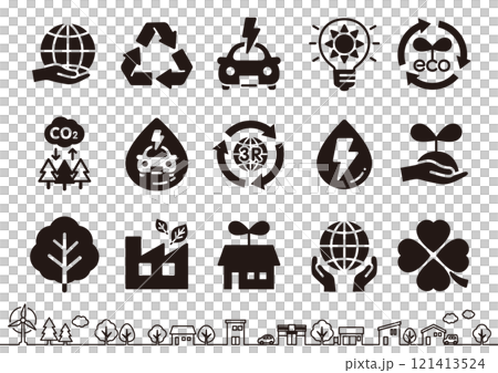 Environment and eco-related icon set black 01 121413524