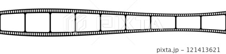 Blank film strip template. Video or photo camera tape isolated on white background. Storyboard layout. Empty frame for photographies collage. Vector graphic illustration 121413621