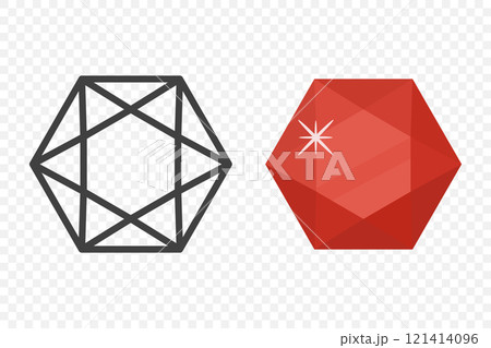 Vector Simple Minimalistic Gemstone Icon. Diamond, Crystal, Rhinestones Closeup Isolated. Jewerly Concept. Design Template of Gemstones, Gem Clipart. Front View Vector Simple Minimalistic Gemstone Icon. Diamond, Crystal, Rhinestones Closeup Isolated. Jewerly Concept. Design Template of Gemstones, Gem Clipart. Front View 121414096