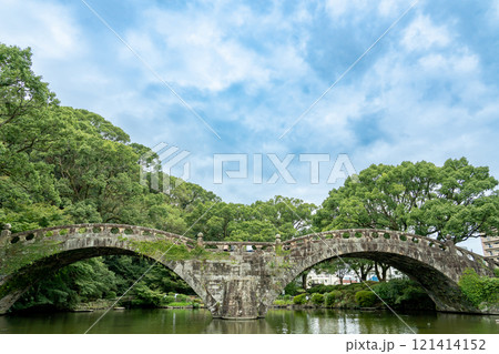長崎県諫早市　諫早公園内の眼鏡橋 121414152