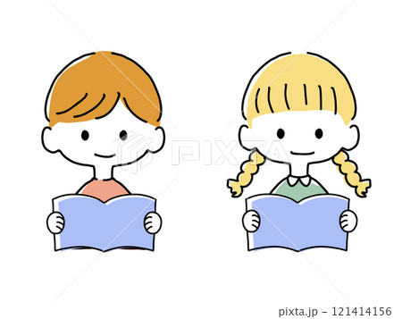 読書を楽しむ子どもたち 121414156