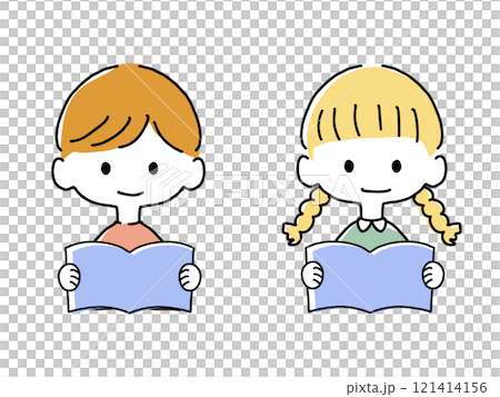読書を楽しむ子どもたち 121414156