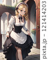 メイド姿の若い女性 121414203