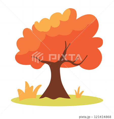 Natural Orange Tree in Forest in Autumn Fall Season 121414868