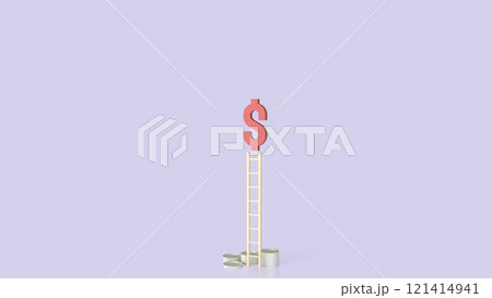 The red dollar symbol on stair for Business concept 3d rendering. 121414941