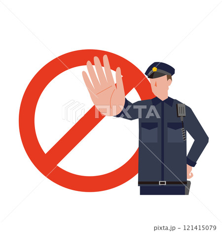 ストップをかける警察官 121415079