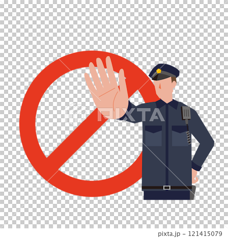 ストップをかける警察官 121415079