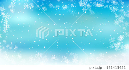 雪　クリスマス　冬　光　背景	 121415421