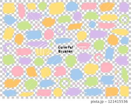 カラフルでポップな手描きペイント風ふきだしセット カラフルでポップな手描きペイント風ふきだしセット 121415536