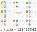 カラフルなキラキラ宝石アイコンセット 121415542