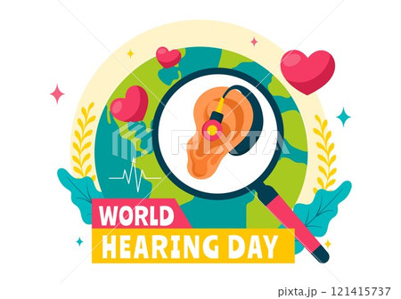 World Hearing Day Vector Illustration on March 3rd, Promoting Awareness About Preventing Deafness for Ear Health Treatments in a Flat Background 121415737