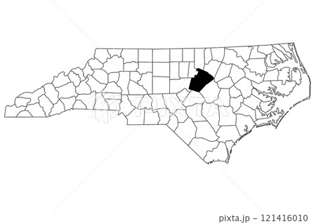 Map of wake County in North Carolina state on white background. single County map highlighted by black color on North Carolina map. UNITED STATES, US Map of wake County in North Carolina state on white background. single County map highlighted by black color on North Carolina map. UNITED STATES, US 121416010