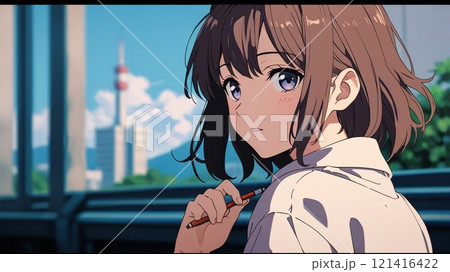 授業を受ける女の子 121416422