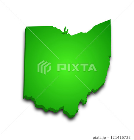 3d Map of Ohio state with color. United State...のイラスト素材 [121416722] - PIXTA