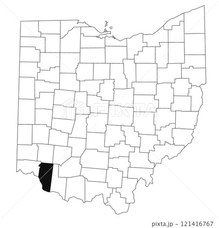 Map of Clermont County in Ohio state on white background. single County map highlighted by black colour on Ohio map. UNITED STATES, US Map of Clermont County in Ohio state on white background. single County map highlighted by black colour on Ohio map. UNITED STATES, US 121416767