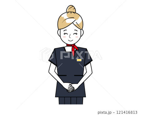 接客する女性のイラスト　美容アドバイススタッフ 121416813