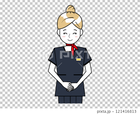 接客する女性のイラスト　美容アドバイススタッフ 121416813