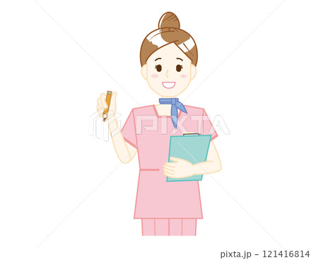 接客する女性のイラスト 美容アドバイススタッフ 接客する女性のイラスト 美容アドバイススタッフ 121416814