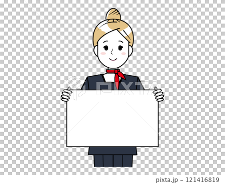 Illustration of a woman serving customers: Beauty advice staff 121416819