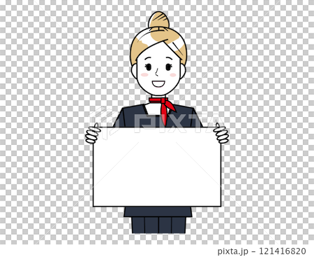 Illustration of a woman serving customers: Beauty advice staff 121416820