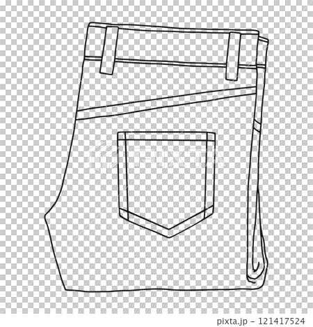 畳んだズボン 線画 畳んだズボン 線画 121417524