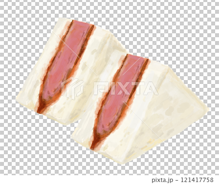 Illustration of a thick pork fillet sandwich (triangle) 121417758
