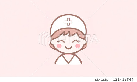 Smiling nurse icon representing healthcare and medical profession 121418844