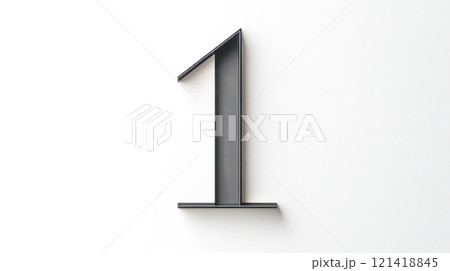 Number one sign representing first place on white background 121418845