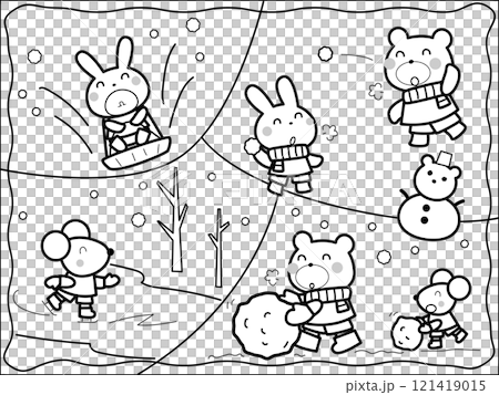 在雪地裡玩耍的繪本 121419015