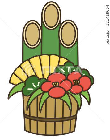 お正月の門松のイラスト　カラー 121419654