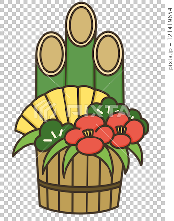 New Year's Kadomatsu illustration (color) 121419654