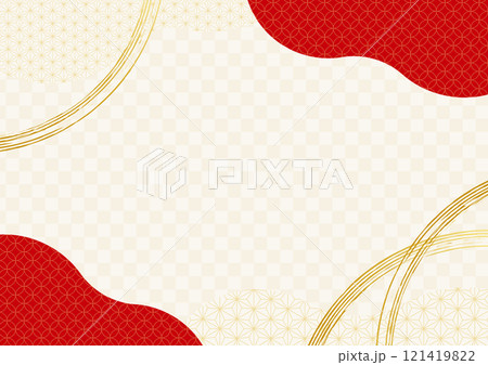 おしゃれ和柄と金筆の和紙の年賀状背景3 121419822