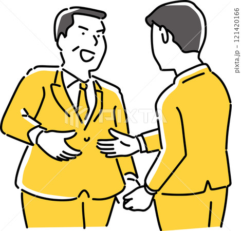 握手をしようとするビジネスマン 121420166