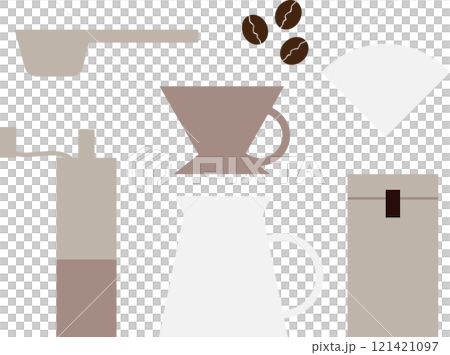 ドリップコーヒーのセットイラスト 121421097
