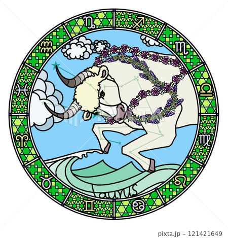 12星座_牡牛座_ステンドグラス風 12星座_牡牛座_ステンドグラス風 121421649