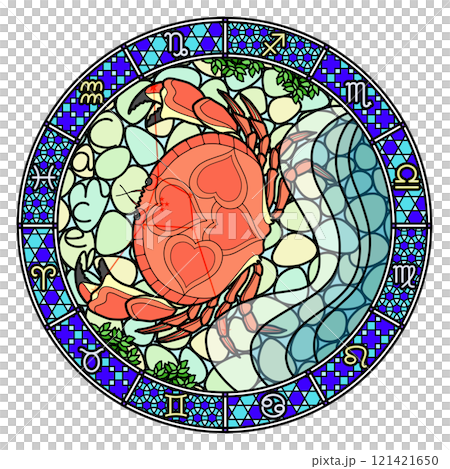 12星座_巨蟹座_彩色玻璃風格 12星座_巨蟹座_彩色玻璃風格 121421650