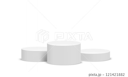 Product design podium isolated on white background. 3d vector background for product design Product design podium isolated on white background. 3d vector background for product design 121421882