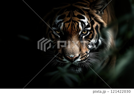 暗闇で睨みをきかせる虎 121422030