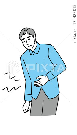 体調不良で悩む中年男性 121422813