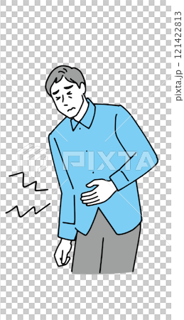 体調不良で悩む中年男性 121422813