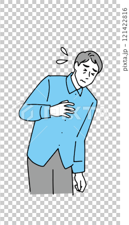 体調不良で悩む中年男性 121422816