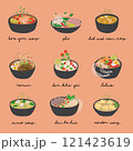 Asian Soups: Tom Yum, Pho, Hot and Sour, Ramen, Tom Kha Gai, Laksa, Miso, Bun Bo Hue, and Wonton Soup 121423619