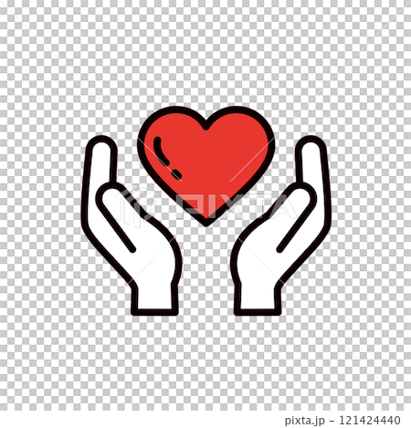 一隻手握著一顆心的插圖_可編輯線條圖標 一隻手握著一顆心的插圖_可編輯線條圖標 121424440