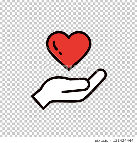 Illustration of a hand holding a heart _ editable line icon _ one hand 121424444