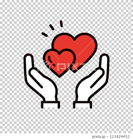 手握成對心的插圖_可編輯線條圖示_帶袖子 手握成對心的插圖_可編輯線條圖示_帶袖子 121424452