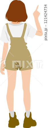後ろ姿の女性のイラスト 後ろ姿の女性のイラスト 121424734