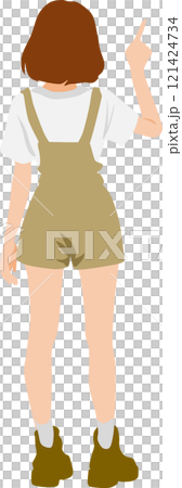 後ろ姿の女性のイラスト 後ろ姿の女性のイラスト 121424734