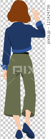 後ろ姿の女性のイラスト 121424736